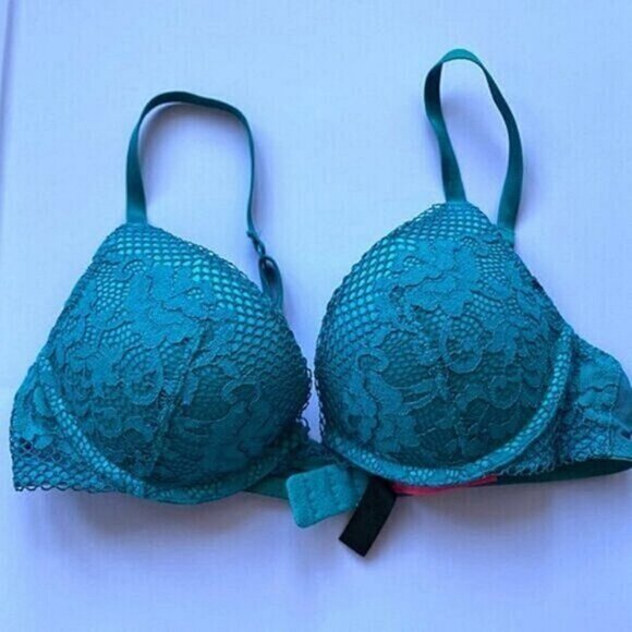 La Senza Lightly Lined Vibrant Blue/Teal Plunge "Obsession" Bra- 32B - Picture 12 of 16